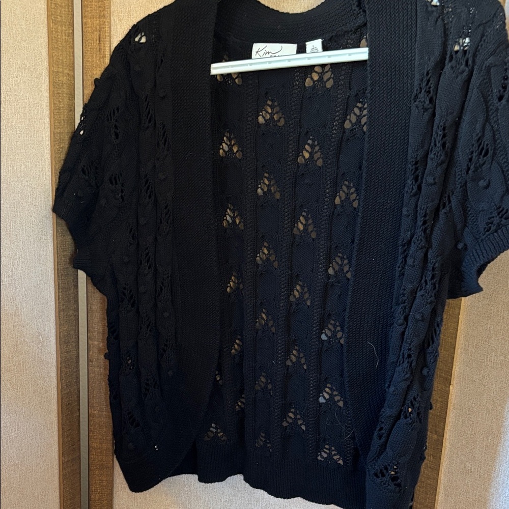 Kim Rogers Black Knit Shrug Large